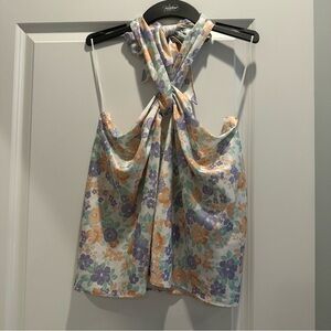 Wayf Multicolor Floral Halter Tank Top